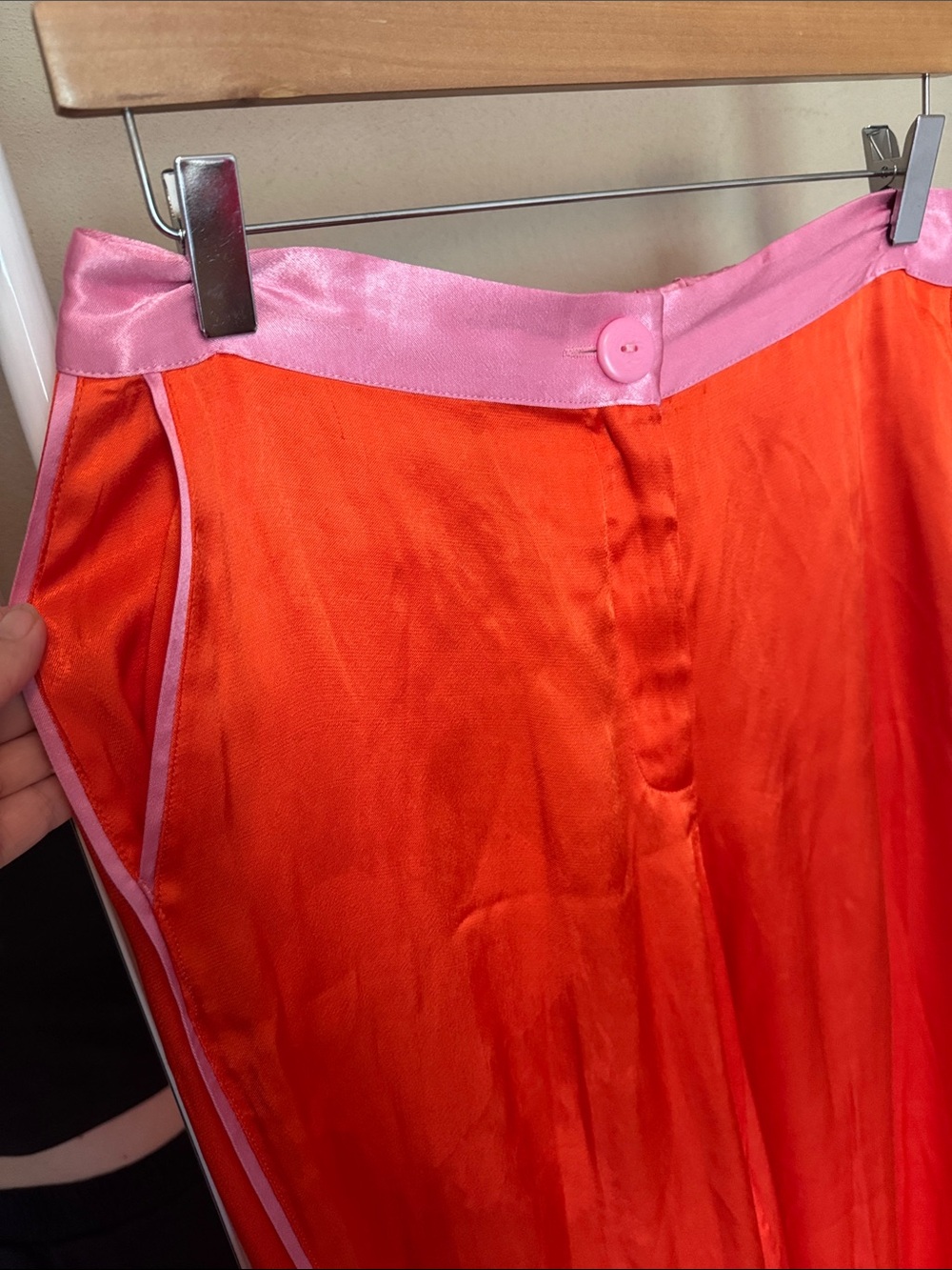 Anthropologie The Corey Lynn Carter Sam pants orange & pink worn to 1 event - Picture 3 of 9